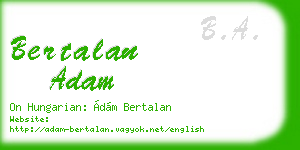 bertalan adam business card